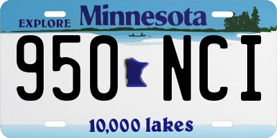 MN license plate 950NCI