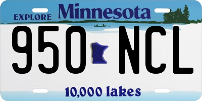 MN license plate 950NCL
