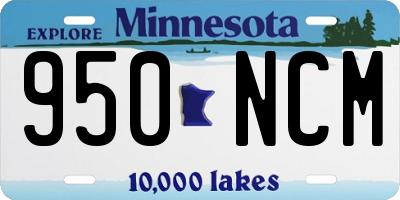 MN license plate 950NCM