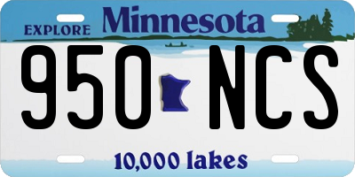 MN license plate 950NCS