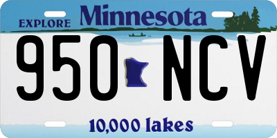 MN license plate 950NCV