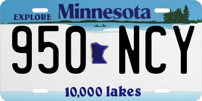 MN license plate 950NCY