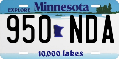 MN license plate 950NDA