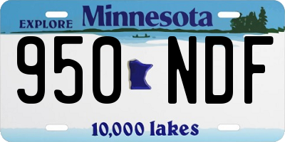 MN license plate 950NDF