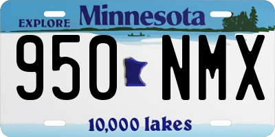 MN license plate 950NMX