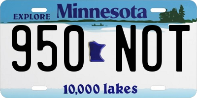 MN license plate 950NOT