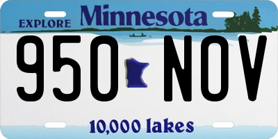 MN license plate 950NOV