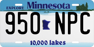 MN license plate 950NPC