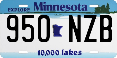MN license plate 950NZB