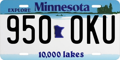 MN license plate 950OKU