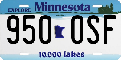 MN license plate 950OSF