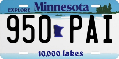 MN license plate 950PAI