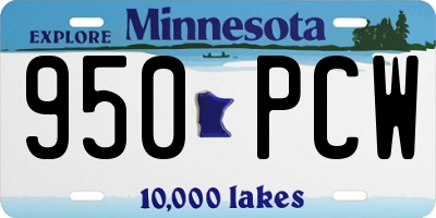 MN license plate 950PCW