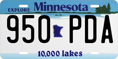MN license plate 950PDA