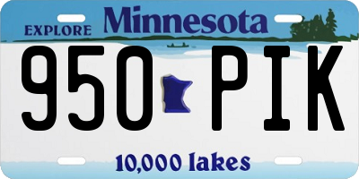 MN license plate 950PIK