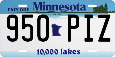 MN license plate 950PIZ