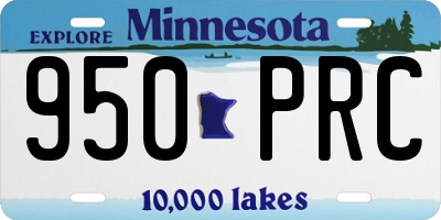 MN license plate 950PRC