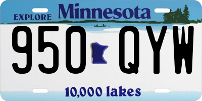 MN license plate 950QYW