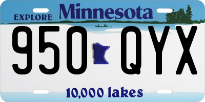 MN license plate 950QYX