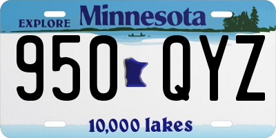 MN license plate 950QYZ