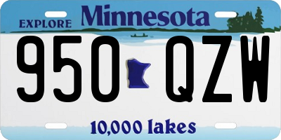 MN license plate 950QZW