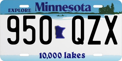 MN license plate 950QZX