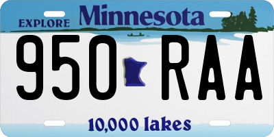 MN license plate 950RAA