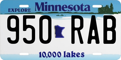 MN license plate 950RAB