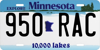 MN license plate 950RAC