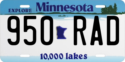 MN license plate 950RAD