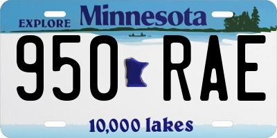 MN license plate 950RAE