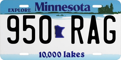MN license plate 950RAG
