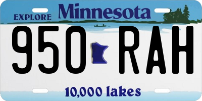 MN license plate 950RAH