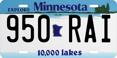 MN license plate 950RAI