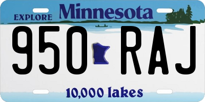 MN license plate 950RAJ