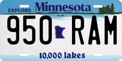 MN license plate 950RAM
