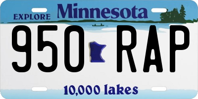 MN license plate 950RAP