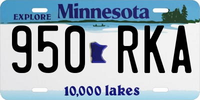 MN license plate 950RKA