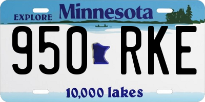 MN license plate 950RKE
