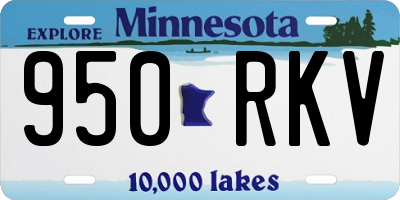 MN license plate 950RKV