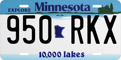 MN license plate 950RKX