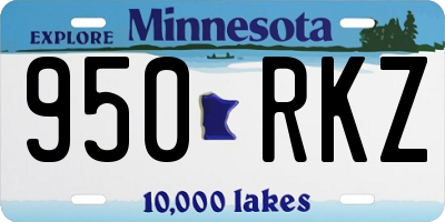 MN license plate 950RKZ