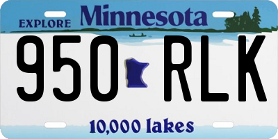 MN license plate 950RLK