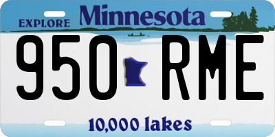 MN license plate 950RME