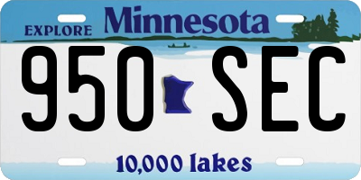 MN license plate 950SEC
