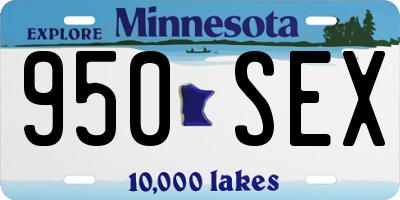MN license plate 950SEX