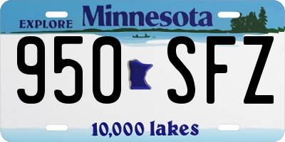 MN license plate 950SFZ