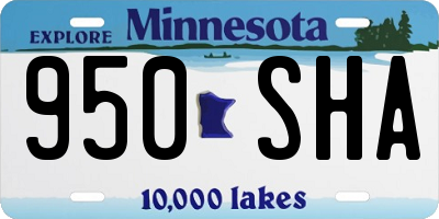 MN license plate 950SHA