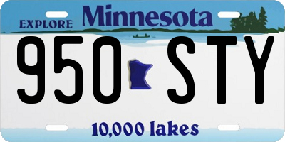 MN license plate 950STY