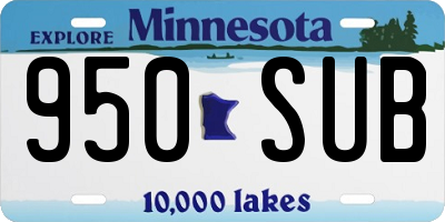 MN license plate 950SUB